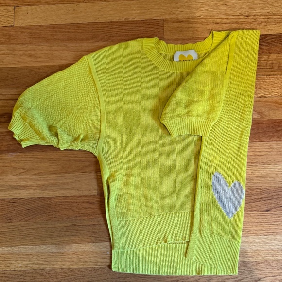 Kerri Rosenthal Yellow Cotton Sweater - Picture 1 of 2